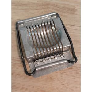 Vintage Aluminum & Steel Wire Hard Boiled Egg Slicer Excellent Working Condition
